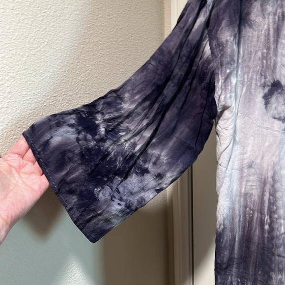 Millibon Purple / White tie dyed style kimono - Size L - Picture 2 of 4
